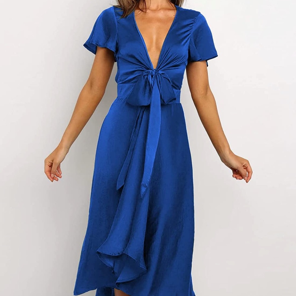 Blue high low dress